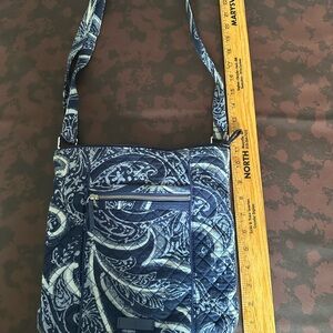 Blue Patterned Quilted Shoulder Bag